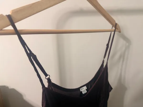 Aerie Burgundy Satin Dress - Image 6