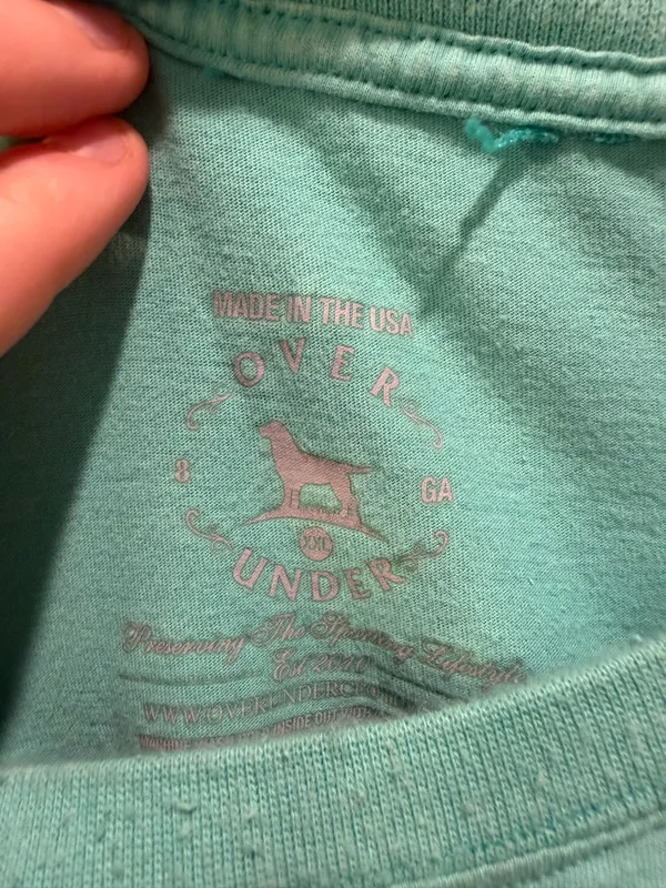 Over Under Short Sleeve Logo Pocket Tee Blue-Green - Image 4