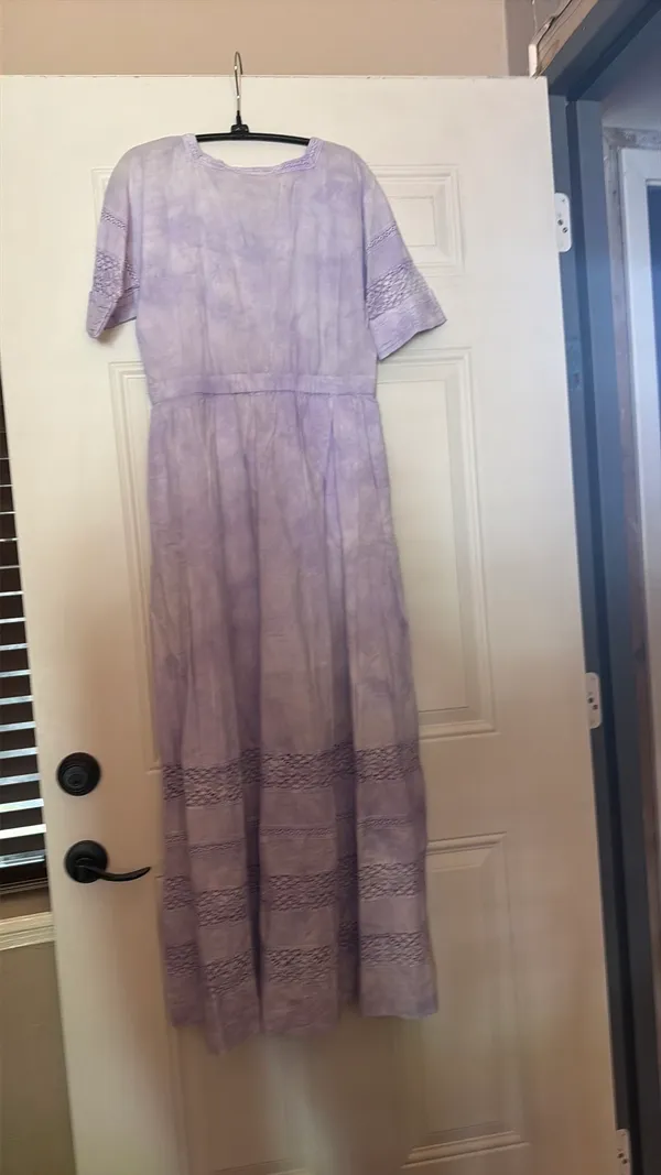 Love Shack Fancy Edie Maxi Dress violet splash hand dye xs - Image 4