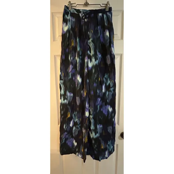 Calia Pants Opulent Blossom Blue Women’s XS Wide Leg Pull On Tropical Resort - Image 2