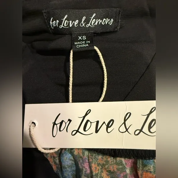 NWT For Love & Lemons Brittany Floral Sheer Ruffled MIDI Balloon Sleeve Dress XS - Image 7
