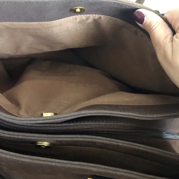 DVF Brown Multi-tone Faux‎ Suede Overnight Bag - Image 9