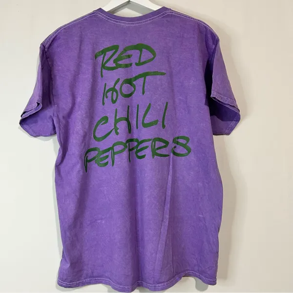 Red Hot Chili Peppers Unisex Smeared Lipstick Graphic T-Shirt Purple Size XL New - Image 8