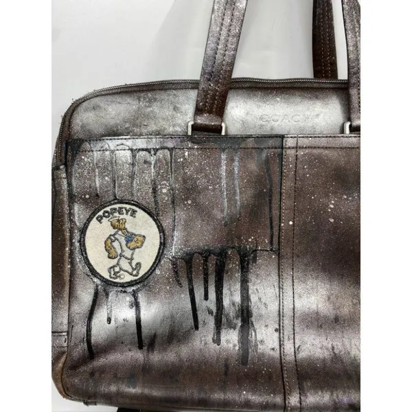 COACH Vintage Leather Brief Case Customized - Image 11