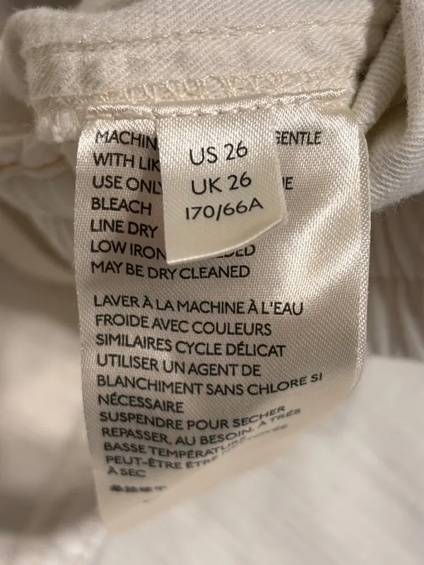 Anthropologie Angela Cropped Cargo Pants Size 26 Ivory utility Cotton Lyocell - Image 9