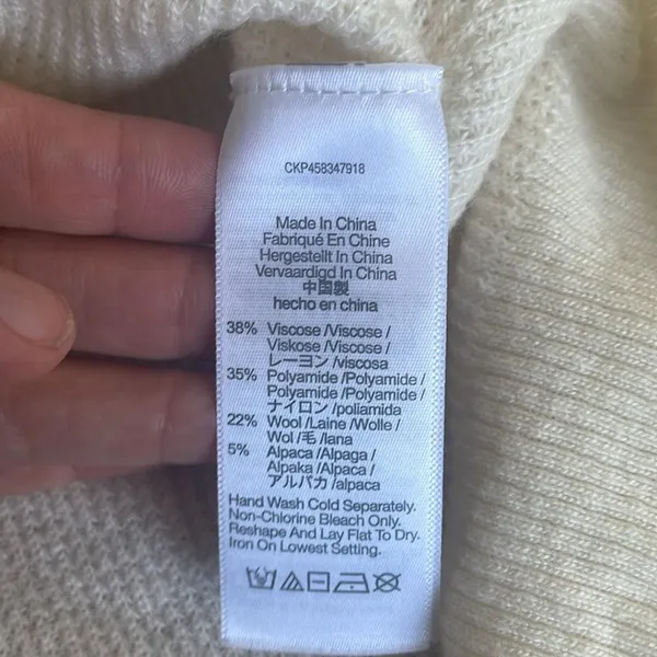 Madewell Asherton Waffle Knit Thin V-Neck Henley Sweater Size Small - Image 8