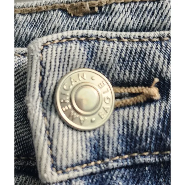 American Eagle Mom Jeans High Waisted‎ Light Wash Denim Stretch Womens 4 - Image 2