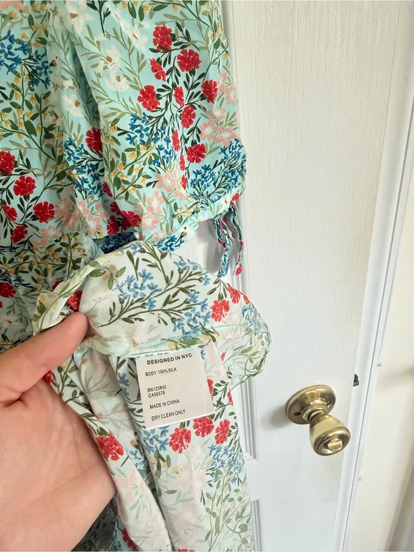 Intermix Ness Silk Floral Cutout midi Dress - Image 6