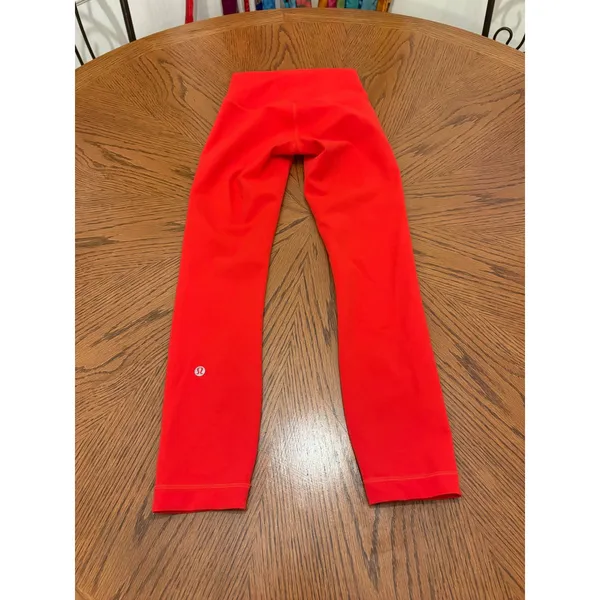 Lululemon Leggings Wunder Under Women 2 Red High Rise Cropped 23"LW6CAMS - Image 6
