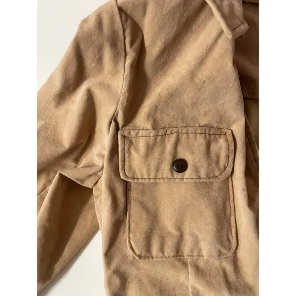 Vintage Handmade Tan/Light Brown Shirt Jacket Size M - Image 4