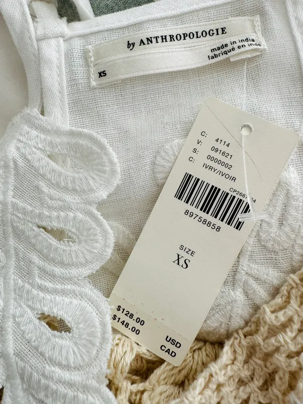 Anthropologie Crochet Embroidered Sweater Tank Top, Size XS - Image 12