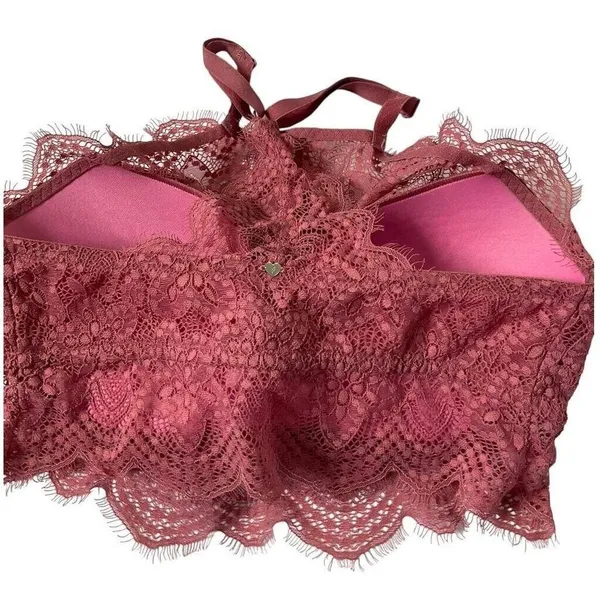 Victorias Secret Pink Women Size Small Bralette Push Up Bra Rose Pink 10A-744P - Image 5