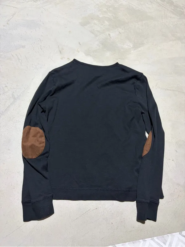 Lauren Ralph Lauren jeans co Black Long-Sleeve Top elbow patches XL - Image 6