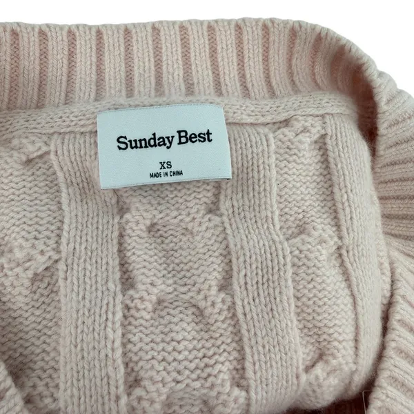 Aritzia Sunday Best Winston Cable Knit Sweater Vest Blush Pink Size XS - Image 4