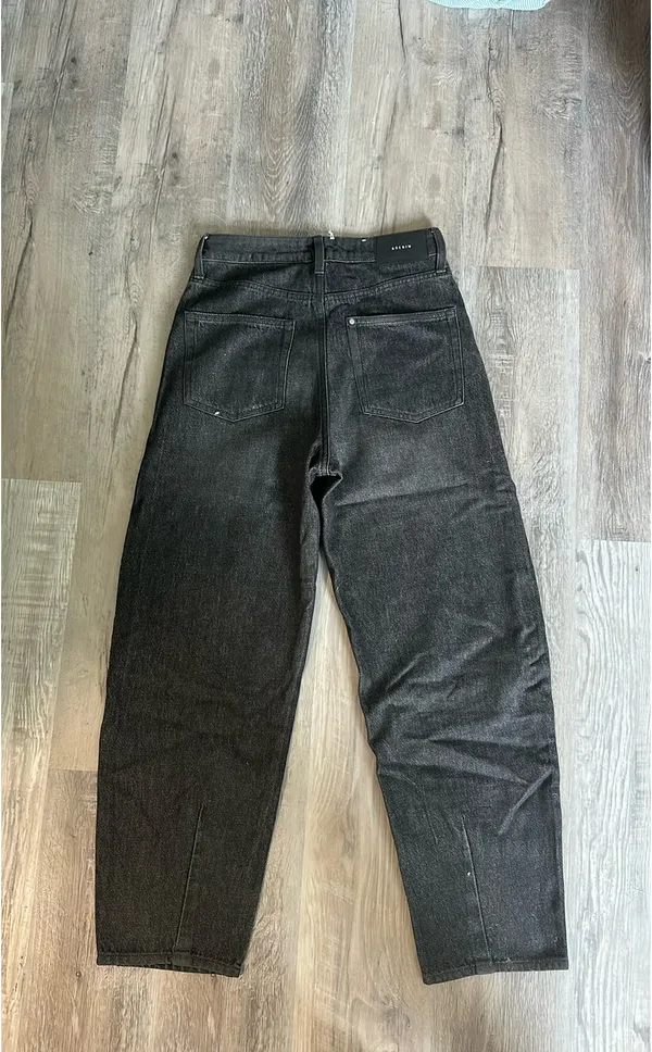 H&M Black Wash Barrel Jeans - Image 4