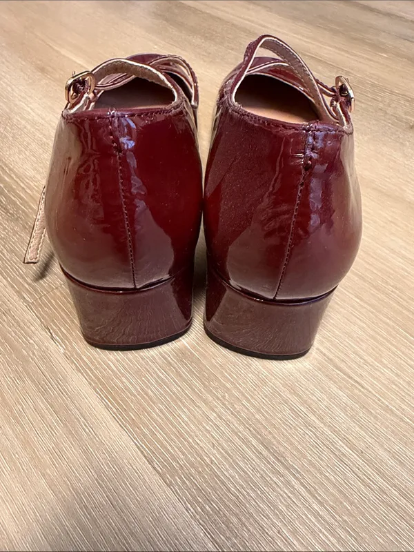New MADEWELL The Nettie Heeled Mary Jane in Cabernet Patent Leather, W 9.5 NWOB - Image 6