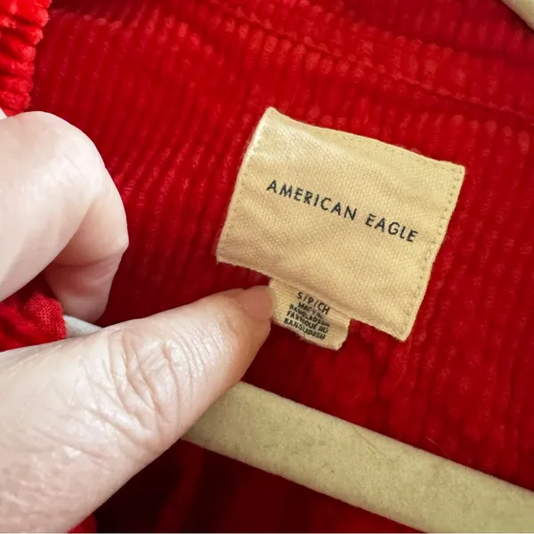 American Eagle Oversized Shacket Women’s Small Dark Orange Corduroy 100% Cotton - Image 3