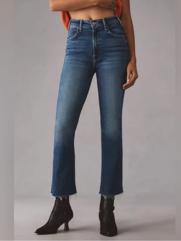Mother 24 Hustler Ankle Fray Wish On A Star Dark Wash Cut Off - Image 5