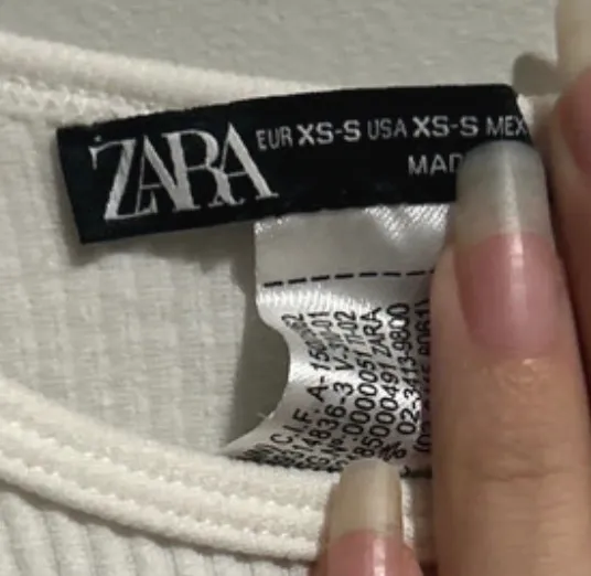 White Ribbed Tank ZARA Crop Top - Image 2