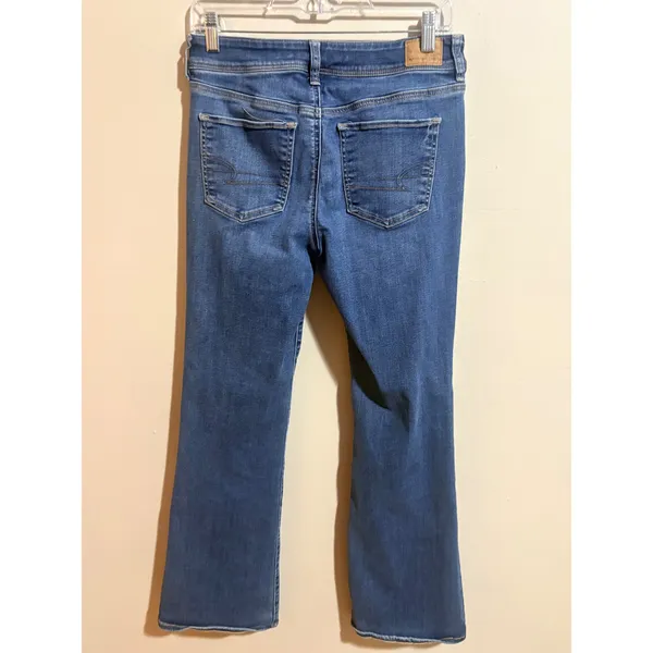 American Eagle Kick Boot Jeans Womens 8 Medium Wash Excellent Next Level Stretch - Image 2