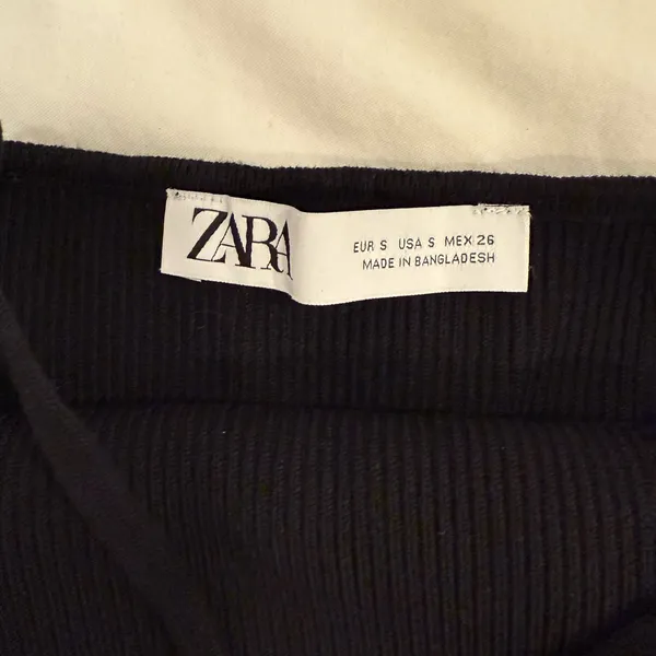 Zara Black Ribbed Camisole Top - Image 2