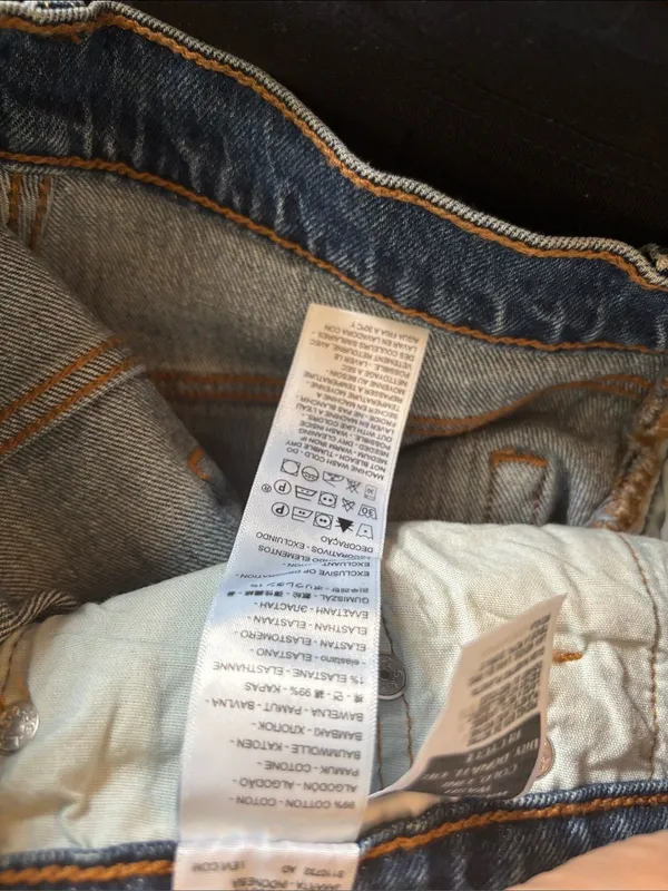 Levi's 501 High-Rise Straight Leg Jeans Buttonfly 24X30 Med Wash Cotton Stretch - Image 6