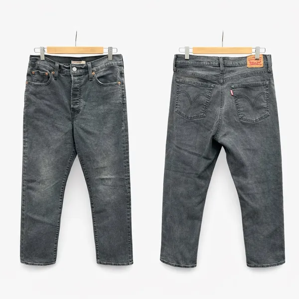 Levi’s Wedgie Straight Jeans Gray High Rise Button Fly 31 - Image 6