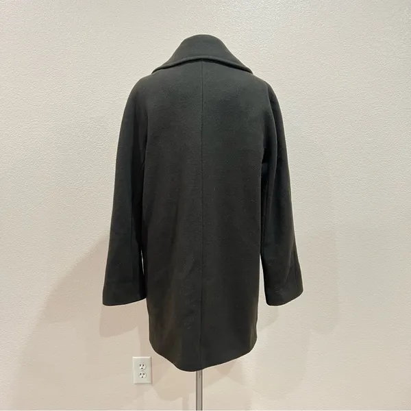 Vince Camuto Dark Olive Green Double Breasted Wool Blend Peacoat Coat Sz Medium - Image 6