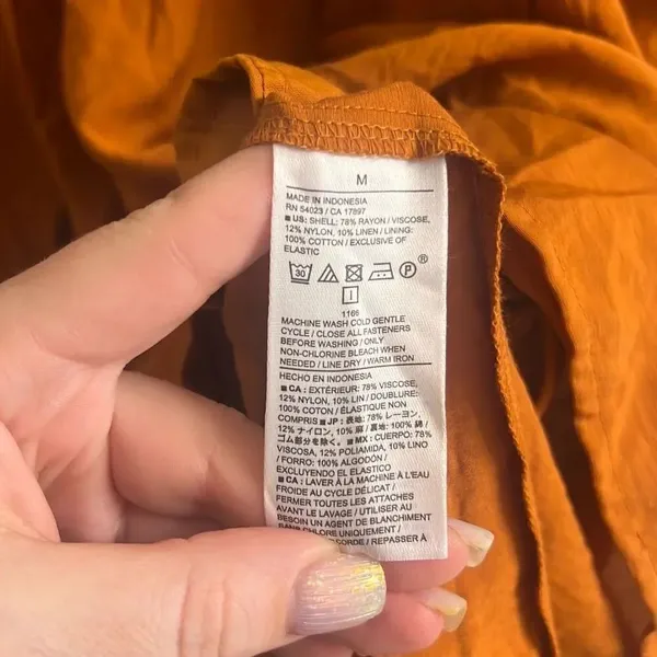 ✨Banana Republic GATHERED-WAIST ORANGE MINI SZ MEDIUM DRESS✨ - Image 6