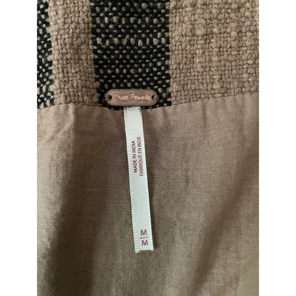 Free People Wrap Mini Skirt M Brown Stripe Asymmetrical Boho Cottage Festival - Image 13