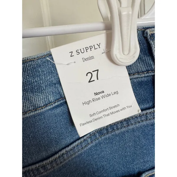 NWT Z Supply Nova High Rise Wide Leg Jean in Fresca size 27 - Image 6
