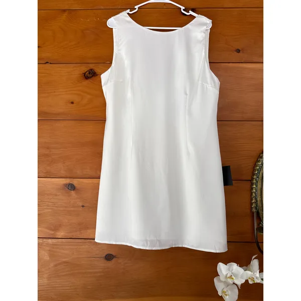 NWT Lulus Elevated Appearance Ivory Satin Open Back Mini Dress Party Cocktail XL - Image 2