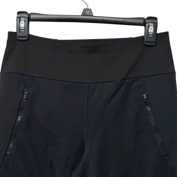 Athleta Peak Hybrid‎ Fleece Flare Pants Women's Size Small Black Zip Pockets - Image 2