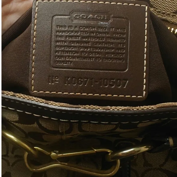 Vintage Y2K tan and brown Coach Signature Hampton bag - Image 8