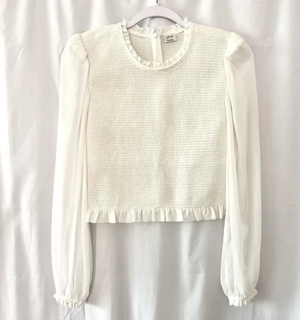 Aritzia NWOT Wilfred Tempest Blouse Work Top Business Casual White Size L - Image 2