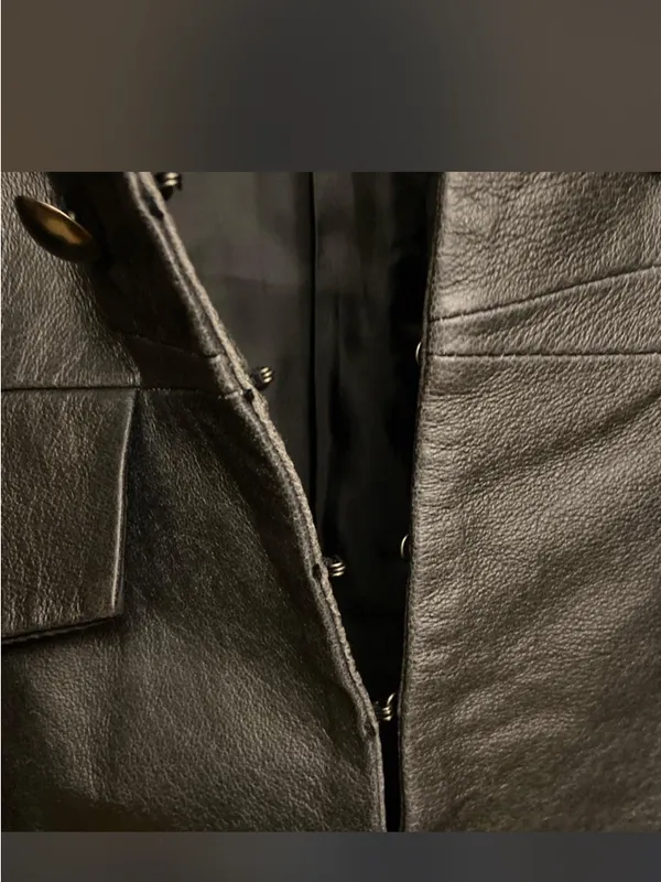 90s leather pirate coat Black Size 8 - Image 2