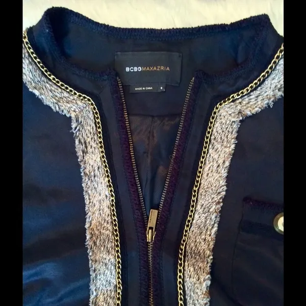 BCBGMAXAZRIA Jacket With Gold‎ Chain Trim - Image 6