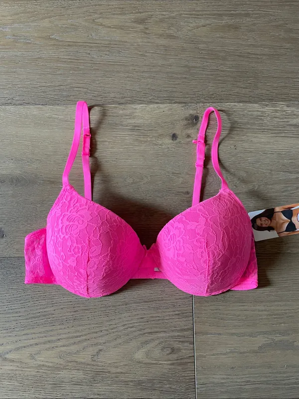SO Hot Pink Lace Push-Up Bra Size 38C NWT - Image 6