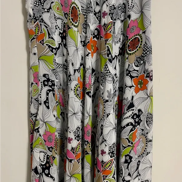Vtg Evan Picone Chiffon Maxi Skirt Sz M Retro Psychedelic Floral Boho Festival - Image 14