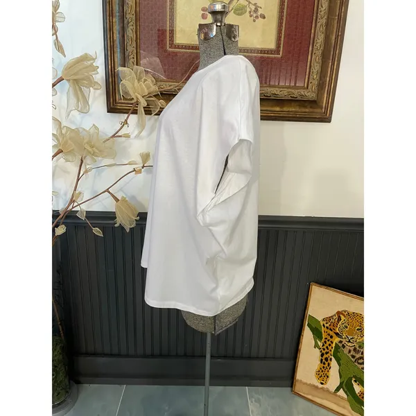 nuuds White Oversized Boxy Cotton Tee XL Minimalist Modern Basic - Image 4