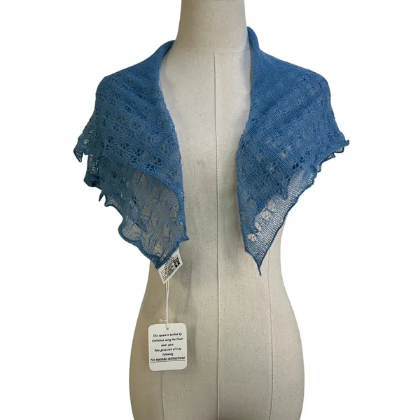 Vintage Glen Appin Wool Square Scarf Blue - Image 3