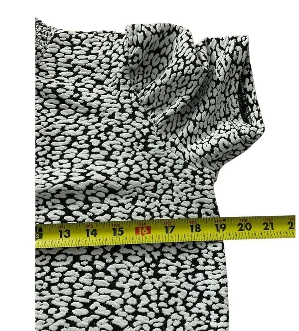 Zara Black & White High Neck Shirt Women Top Size Large | 7-1 - Image 5