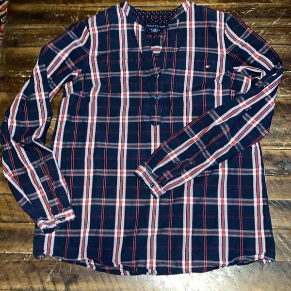 Tommy Hilfiger plaid cotton top - Image 3