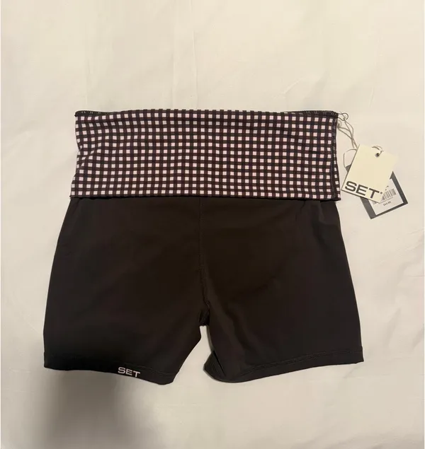 Set Active Breathe Gingham Fold-Over Shorts - Image 4