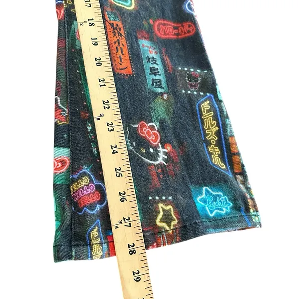 Hello Kitty X Dolls Kill Pixel‎ City Jeans Small Teen Neon Sign Sanrio #T12-8 - Image 10