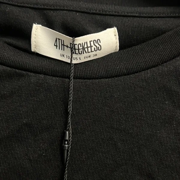 4th & Reckless Women'S Matilda Ruched Side Top In Black Small Nwt - Image 4