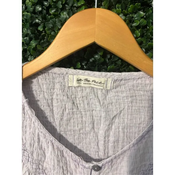 Free People We the Free Cool Meadow Lilac Purple Long Sleeve Blouse S - Image 3