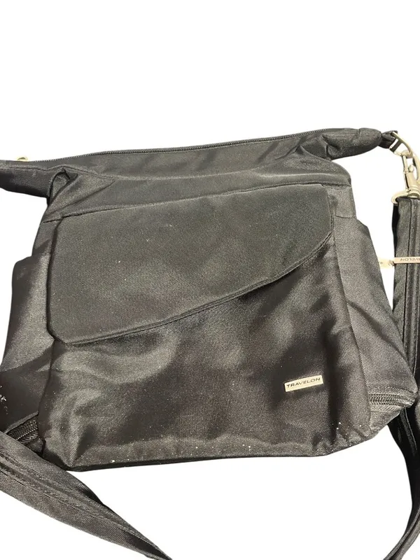 Travelon Black Anti Theft Messenger Crossbody Bag Purse Travel Organizer 11x9x3 - Image 5