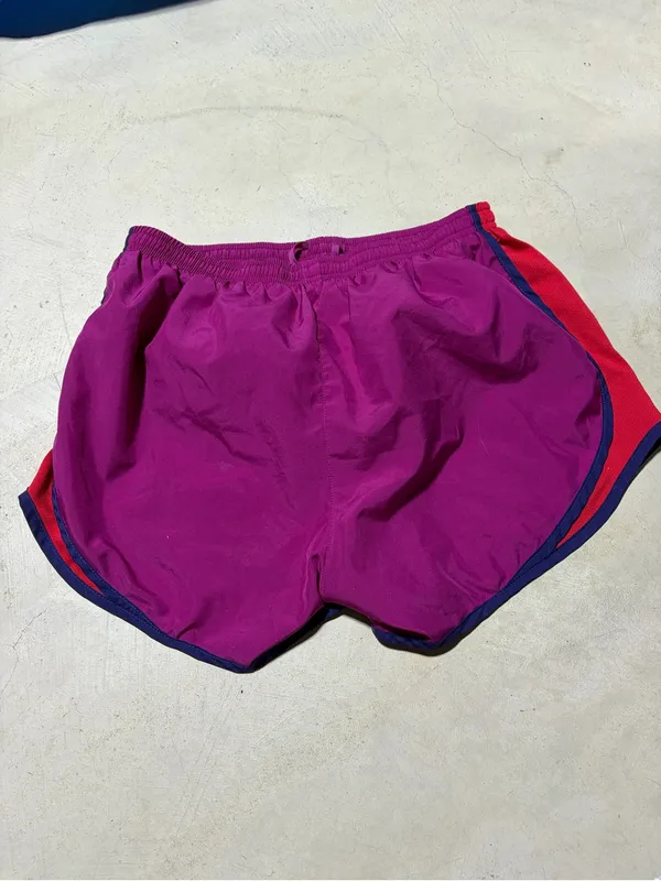 Nike Women's Magenta Running Shorts with Red Side Panels medium - Image 7