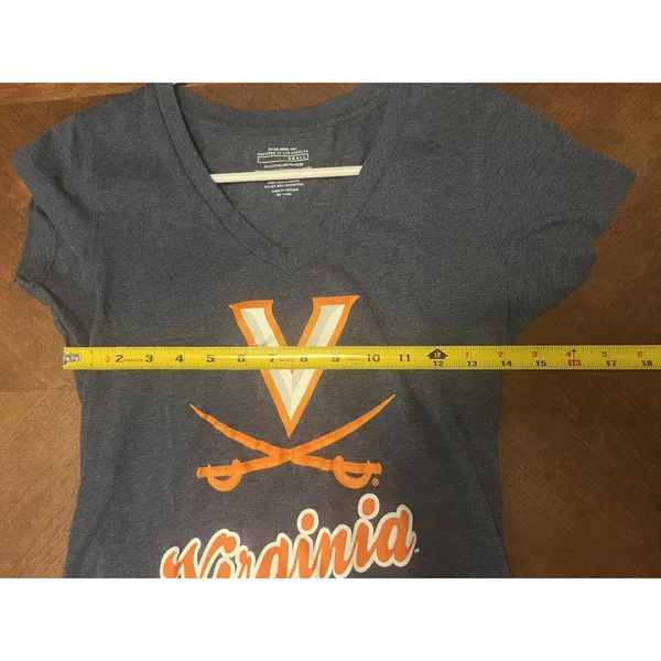 47 Brand WOMENS BLUE VIRGINIA CAVALIERS FINELINE FRANKIE TEE SMALL - Image 4